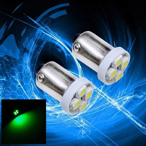 Bombilla Led Bayoneta Verde 6.3v 10pcs 4smd Para Pinball