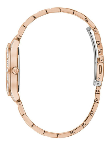 Reloj Bulova Mujer Acero 98l284 Crystal Dorado Rosé Piedras