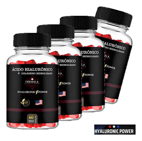 40mg Ácido Hialurônico Americano Hyaluronic Power 3 Potes