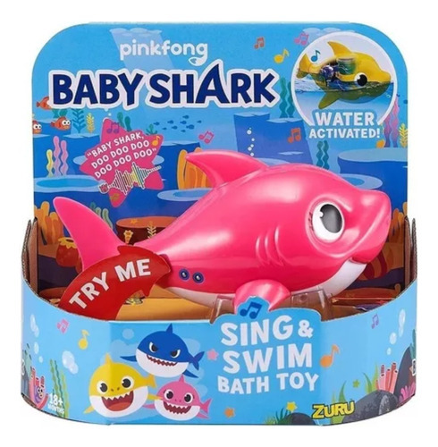 Baby Shark Juguete Para El Agua Musical Rosa Bbs300