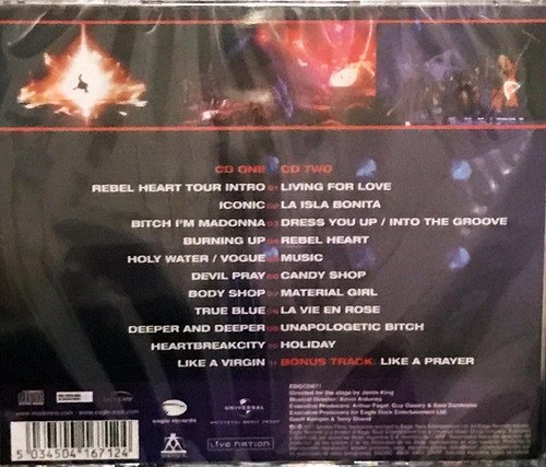 Madonna Rebel Heart Tour 2 Cd Importado Nuevo Sellado