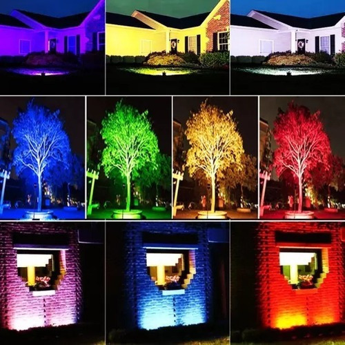 Kit 2 Refletor Rgb 50w Led Holofote Luzes Colorido Rgb Ip67
