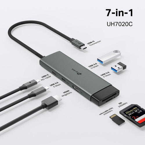 Tp-link 7 En 1 Hub Usb-c Para Oficina, Fotógrafo Y Jugador