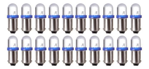 Cciyu Paquete De 20 Lámparas Led Ba9s 57 Bayoneta Azul Calib