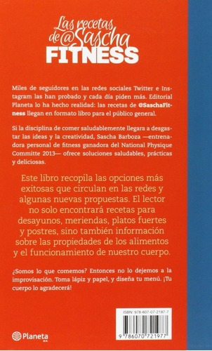 Las Recetas De Sascha Fitness., de Sascha Fitness.. Editorial Pla Publishing en español