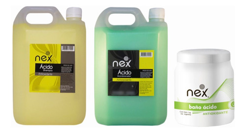 Shampoo +  Enjuague  + Baño De Crema X 1 Kg Ph Acido Nex 
