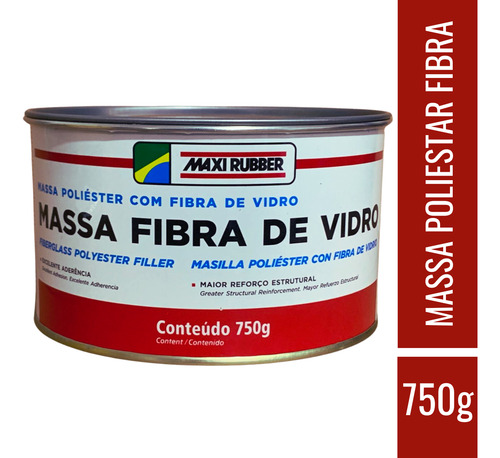 Limpeza Massa Poliester Com Fibra De Vidro 750g Maxi Rubber