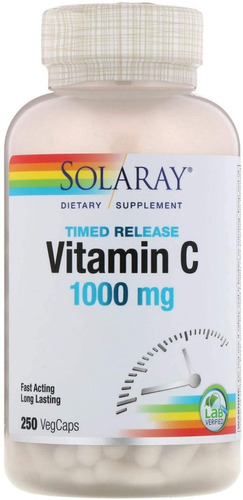 Solaray Vitamina C 1000mg Time Release 250caps