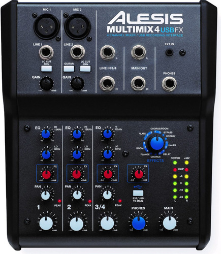 Consola Alesis Multimix Usb 4 Canales Micrófonos Condensador