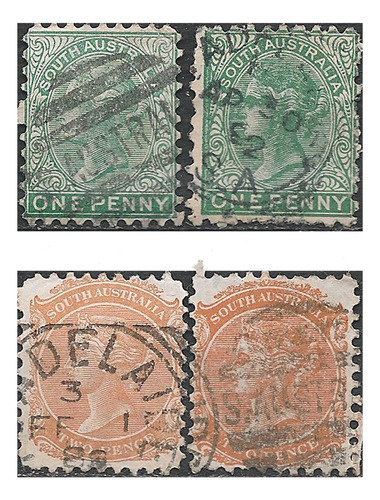 South Australia Colonia Inglesa Año 1876 Distinto Color $