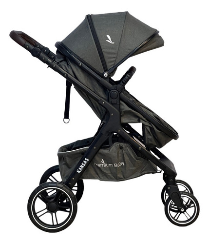 Carrinho Ts Kansas Com Base Black/cinza Premium Baby