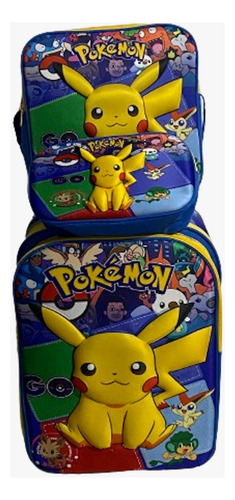 Kit Mochila Primaria Jumbo Lonchera Lapicera 3d 3pzas Envío