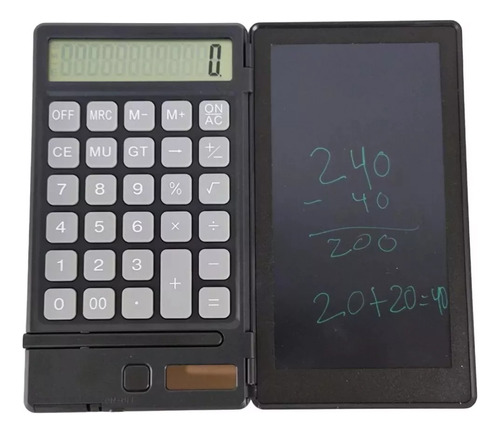 Calculadora Plegable Tableta Pantalla Notas Bolígrafo Solar