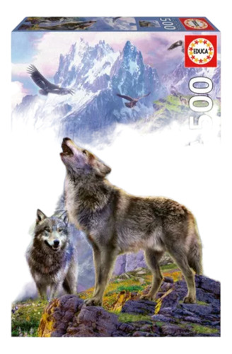 Puzzle Rompecabeza 500 Piezas Lobos En Las Rocas Educa