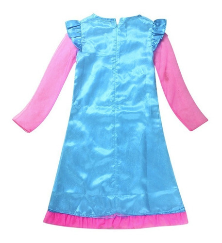 Imagem 5 de 7 de Fantasia De Festa Infantil Trolls Poppy Vestido Com Peruca