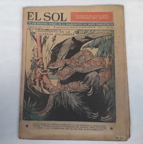 Historieta Antiguo * El Sol * 2 Abril 1940 Raras Colecciona