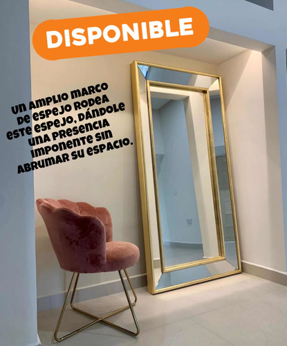 Espejo De Piso Marco Cuerpo Entero Diamante 200cmx100cm Moda