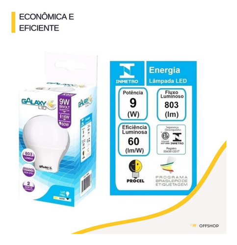 Kit 10 Lampadas Led Bulbo E27 6500k Bivolt Escritorio Casa