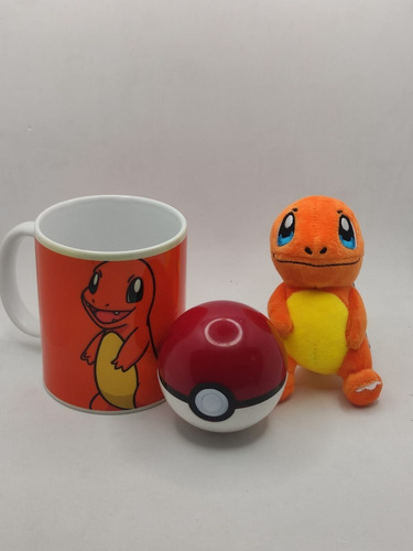 Imagen 2 de 2 de Peluche Pokemon Charmander Mas Taza Y Pokebola