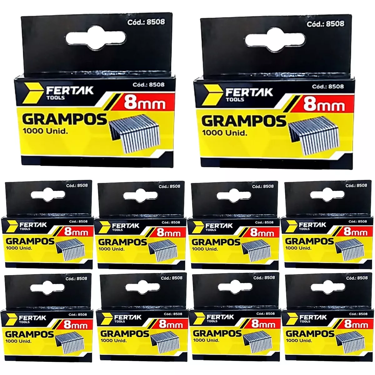 Grampo 8mm Grampeador Tapeceiro Kit 10 caixas