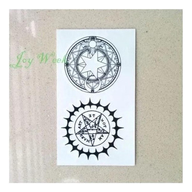 Tarjeta de tatuaje temporal de brujería ritual satánica