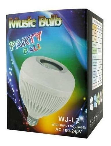 Foco Bocina Led Music Bulb Wj-l2 Bombilla Altavoz Bluetooth Color de la luz Multicolor