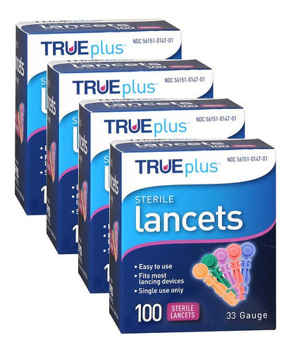 Set De 100 Lancetas Estériles Trueplus Calibre 33