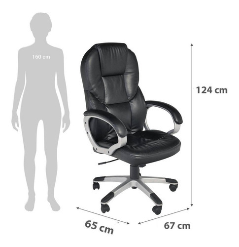 Cadeira Executiva Luxo Presidente Braço Ergonômico Premium Cor Preto Material Do Estofamento Couro Sintético