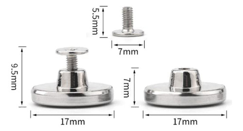3 Paquete De 2-4 Botones De Mezclilla Desmontables 3 Piezas