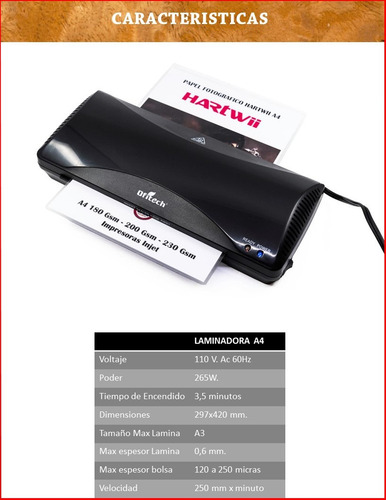 Imagen 4 de 9 de Laminadora Plastificadora A3 45x15.9cm Ofitech Ol382