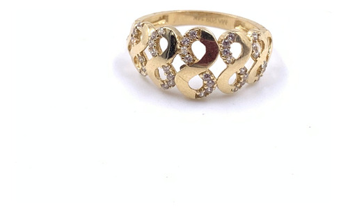 Anillo Para Dama Oro Amarillo 14 K 2.3 Gr  Infinitos  Con Ci