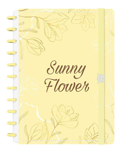 Caderno De Disco Iscool Inteligente G Sunny Flower Amarelo