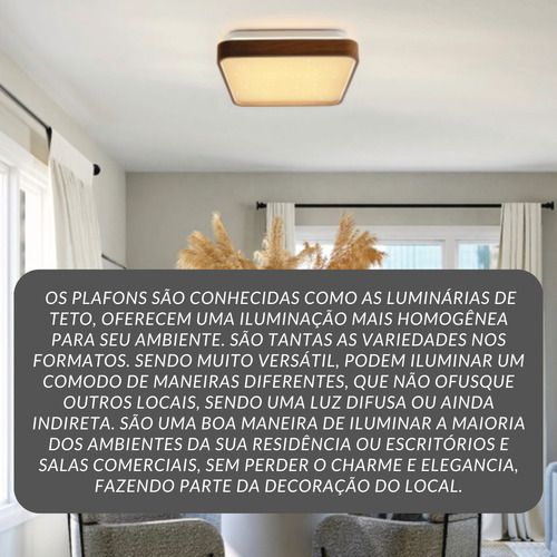 Plafon Luminaria Sobrepor 12w Led Timber 3000k Bivolt Opus