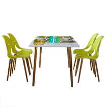 Comprar Juego Comedor 4 Sillas Minimalista Diseño Nordico Baires 4 Color Sillas Blancas\u002Fmesa Blanca