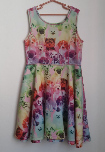 Vestido Niña Talla L (10/12) Estampado De Perritos