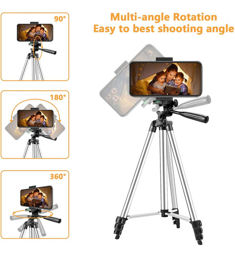 Imagen 2 de 3 de Trípode Para Teléfono De 106 Cm Con Control Remoto