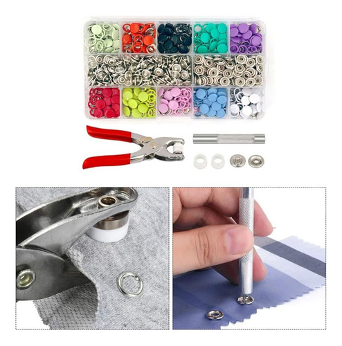 Pinza Kam Botón Presión Broche T5 11 Colores 804 Pcs