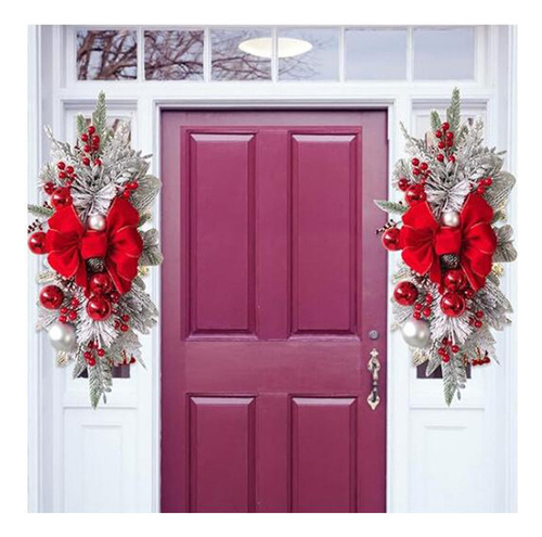 Corona Navideña Roja 45x20cm Generic Decoración