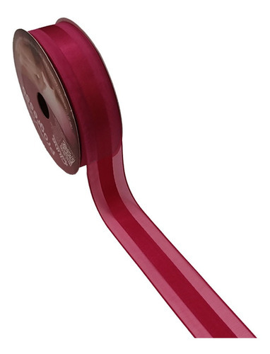 Fita De Voal Com Cetim 22mm Progresso Nº5 Com 10 Metros Cor Pink