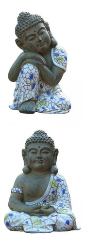 2 Figuritas De Jardín De Buda Para Decorar El Patio De La Ca