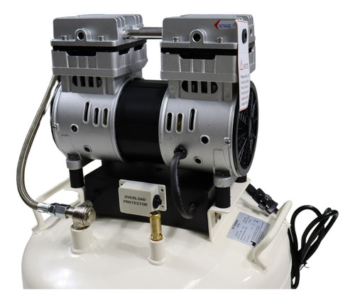 Compresor Dental Silencioso Libre De Aceite 1hp 38 Lt Dynair Color Blanco Fase Eléctrica Monofásica