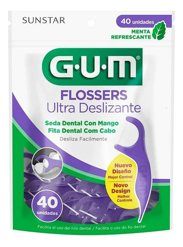 5 Pzas Palillos Con Hilo Dental Gum Flossers Ultra Deslizant