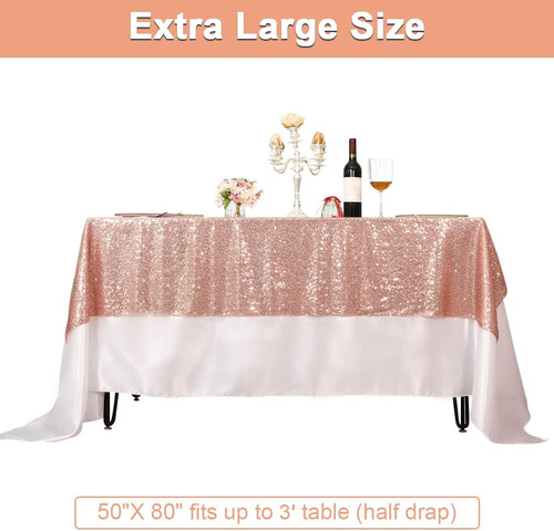 Mantel Rectangular De Lentejuelas, 50''x80''