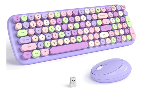 Mofii Combo Teclado Y Mouse Inalámbricos, Teclado Máquina Y