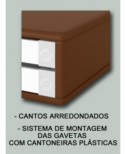 Conj. 4 Suportes Monitor Mdf Black Piano 2 Gavetas Brancas