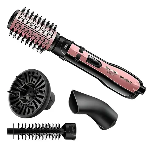 Escova Rotativa 1200w Er-10 Mondial Black Rose 110v Cerâmica + To...