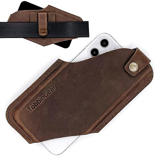 Funda De Teléfono Celular De Cuero Tobbingear Con Clip Para