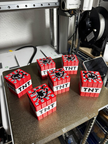 Cubo De Minecraft Tnt - Impresión 3d - 6 Piezas
