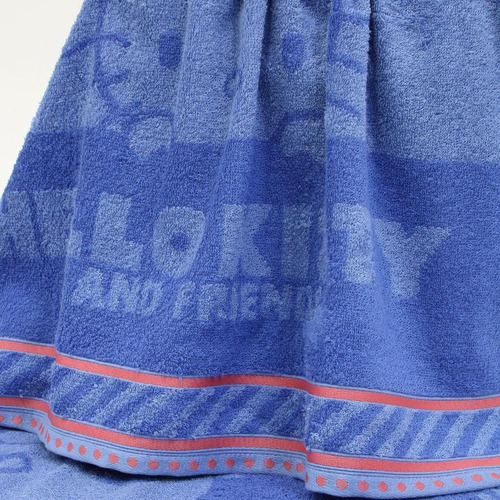 Toalha Fio Penteado Turma Hello Kitty Banho Azul - Artex Estampado
