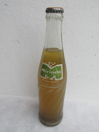Antigua Botella Mirinda 296ml, Con Contenido Y Tapa, 1978 #l